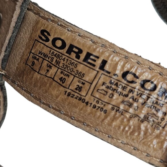 SOREL Womens Ella Lace Up High Top Leather Gladiator Sandals, Rose/Sage, Size 9 - Picture 7 of 9